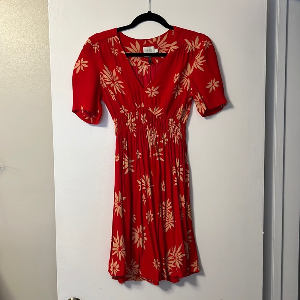 Anthro puff sleeve dress